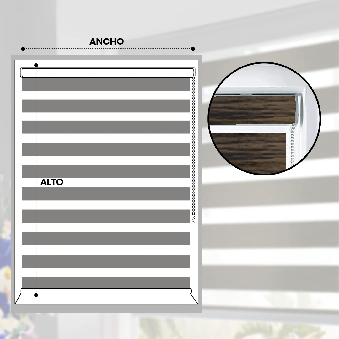 CORTINAS ENROLLABLES ZEBRA - 70CM A 2.50M - E304 - Image 4