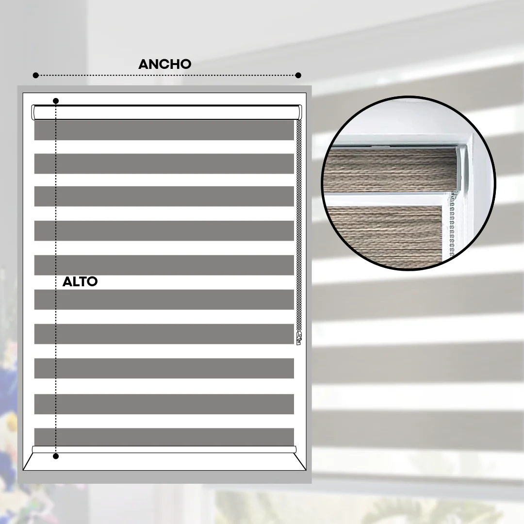 CORTINAS ENROLLABLE ZEBRAS - 70CM A 2.50M - E308 - Image 4