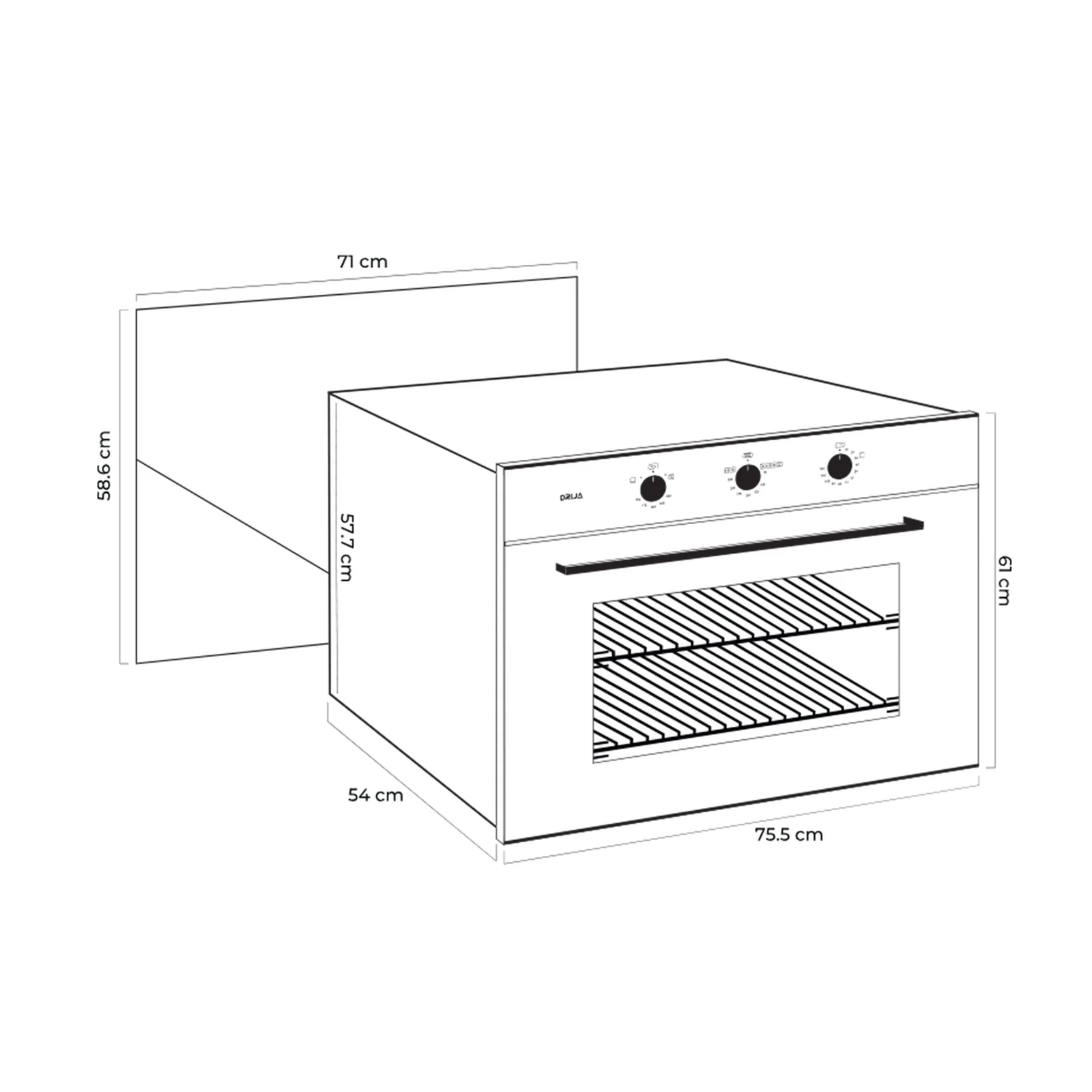 HORNO EMPOTRABLE A GAS - VITROCERAMICA - ROMA 76 GAS-A - Image 2
